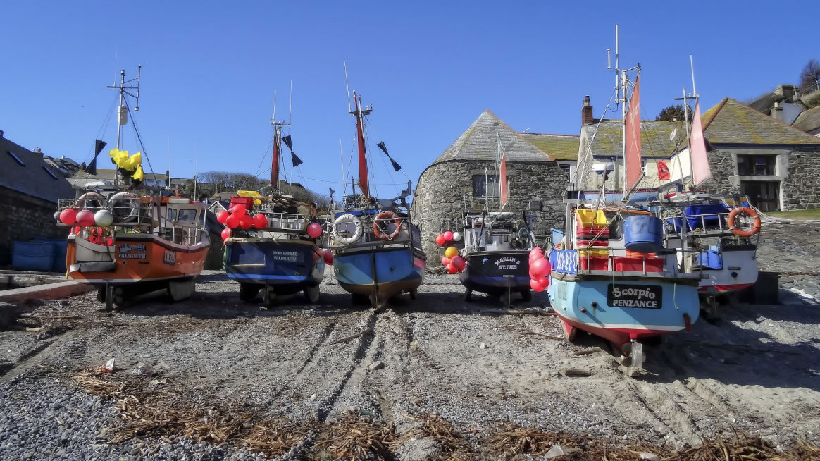 Cadgwith Harbour Fishing Boats, Cornwall