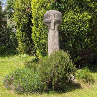 Old Wayside Cross at side of road, Tregoodwell, Camelford, Cornwall.